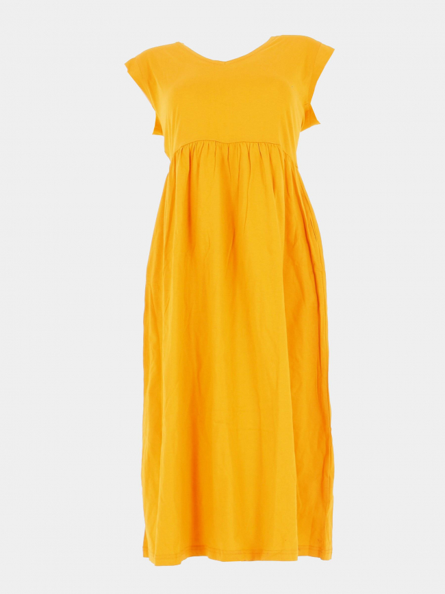 Robe mi-longue ayna jaune femme - Deeluxe