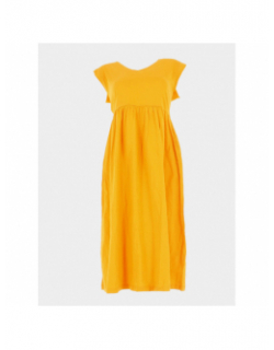 Robe mi-longue ayna jaune femme - Deeluxe