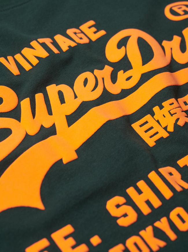 T-shirt manches courtes vintage logo vert homme - Superdry