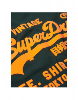 T-shirt manches courtes vintage logo vert homme - Superdry