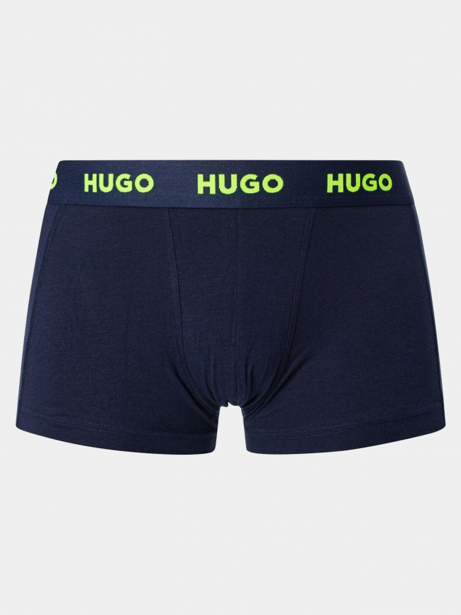 Pack 3 boxers trunks stretch bleu marine homme - Hugo