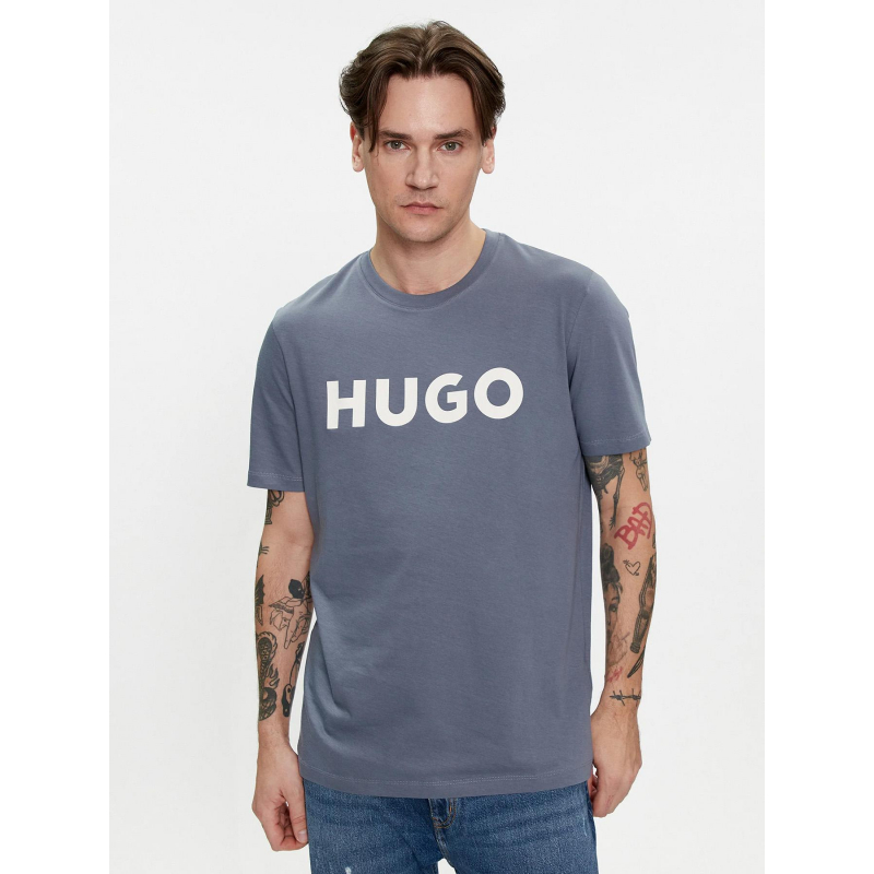 T-shirt dulivio logo bleu homme - Hugo