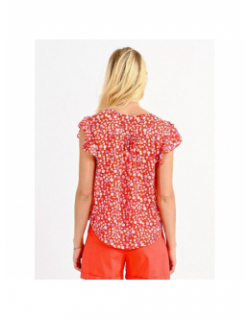 T-shirt woven imprimé pois rouge femme - Molly Bracken