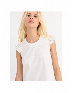 T-shirt knitted dentelle blanc femme - Molly Bracken