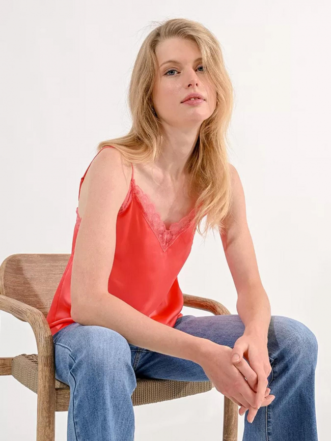 Caraco woven camisole corail femme - Molly Bracken