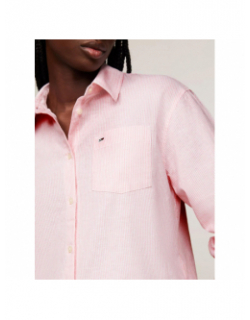 Chemise boxy à rayures rose femme - Tommy Jeans