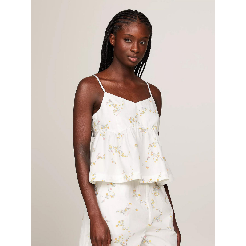 Débardeur poplin back floral blanc femme - Tommy Jeans