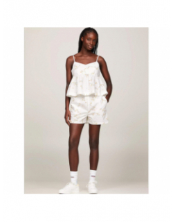 Débardeur poplin back floral blanc femme - Tommy Jeans