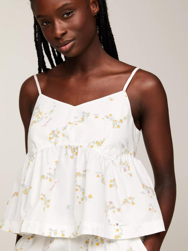 Débardeur poplin back floral blanc femme - Tommy Jeans