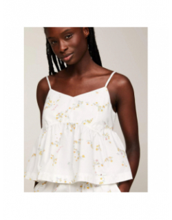 Débardeur poplin back floral blanc femme - Tommy Jeans