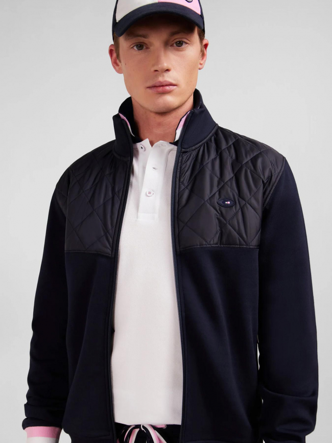 Veste sweat bi-matière coupe melrose bleu homme - Eden Park