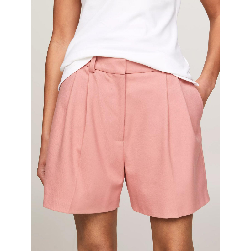 Short à pince md core pleated rose femme - Tommy Hilfiger