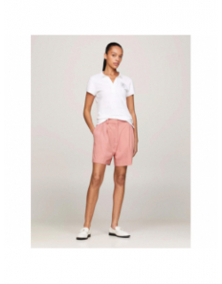 Short à pince md core pleated rose femme - Tommy Hilfiger