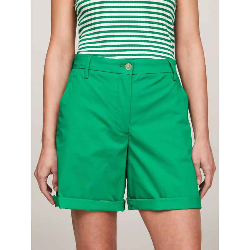 Short chino co blend vert femme - Tommy Hilfiger