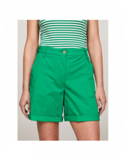 Short chino co blend vert femme - Tommy Hilfiger