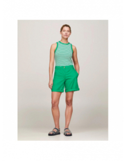 Short chino co blend vert femme - Tommy Hilfiger