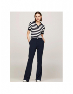 Polo marinière bleu marine femme - Tommy Hilfiger