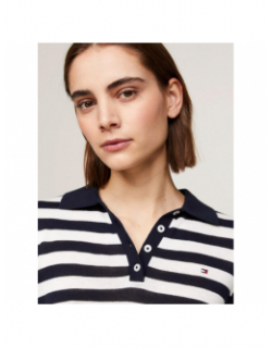 Polo marinière bleu marine femme - Tommy Hilfiger