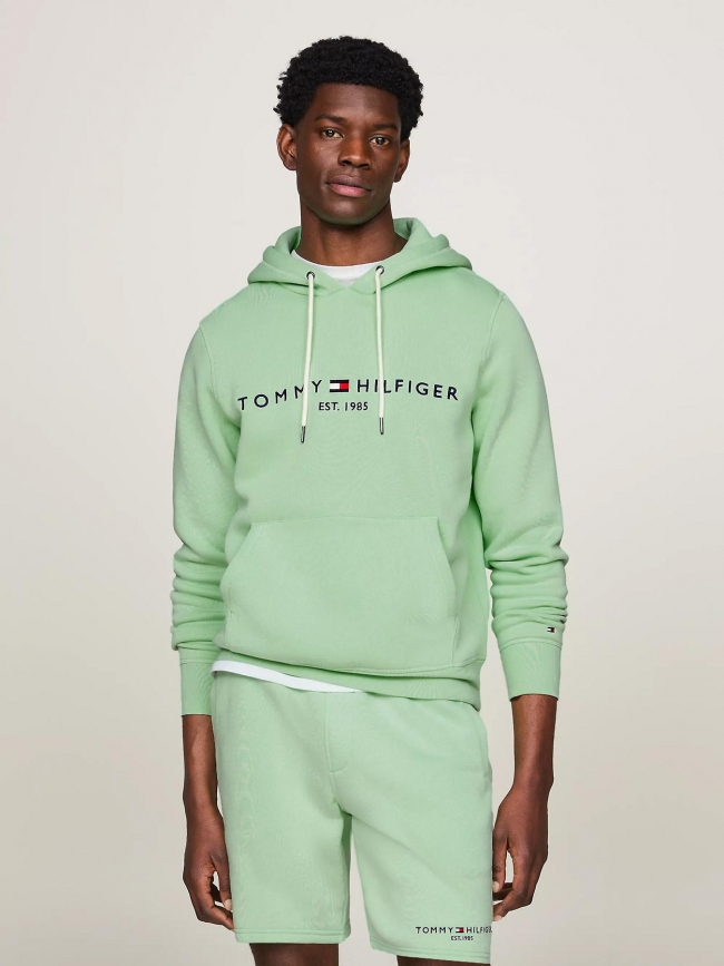 Sweat à capuche logo hoody vert homme - Tommy Hilfiger