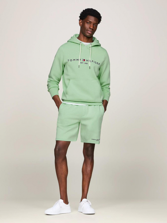 Sweat à capuche logo hoody vert homme - Tommy Hilfiger