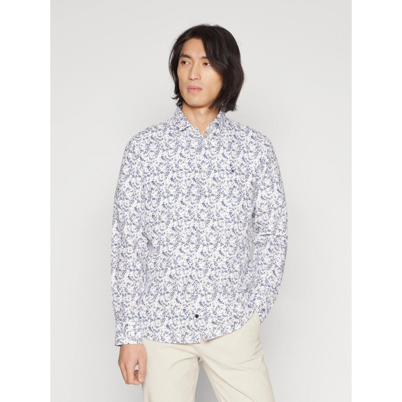 Chemise ditsy motif floral blanc bleu homme - Tommy Hilfiger