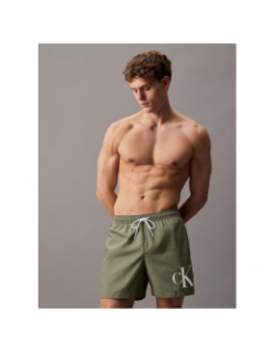 Short de bain medium drawstring kaki homme - Calvin Klein