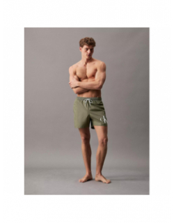 Short de bain medium drawstring kaki homme - Calvin Klein