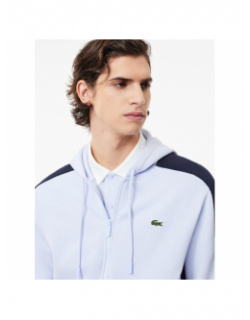 Sweatshirt zippé tricolore bleu homme - Lacoste