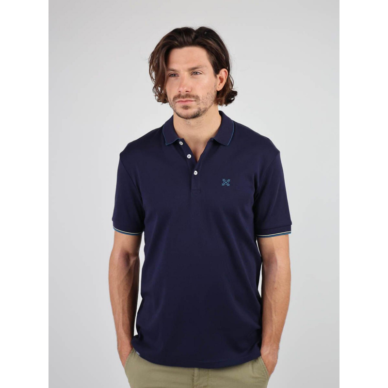 Polo graphique mécanique bleu marine homme - Oxbow