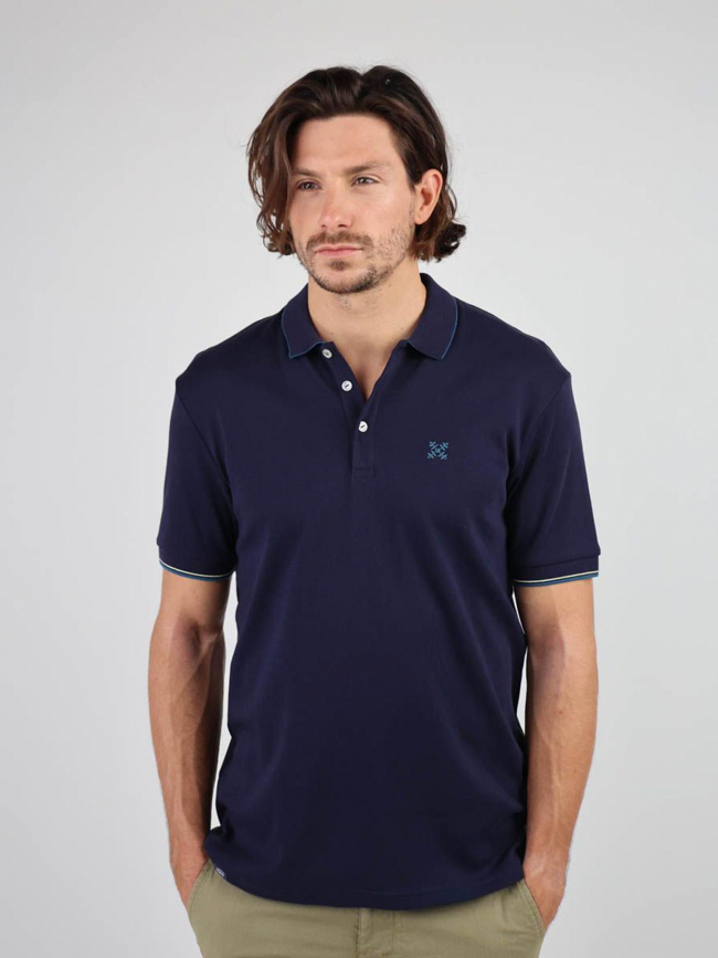 Polo graphique mécanique bleu marine homme - Oxbow