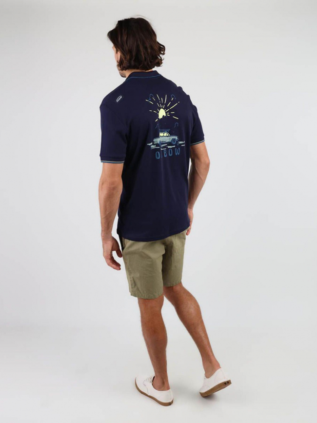 Polo graphique mécanique bleu marine homme - Oxbow