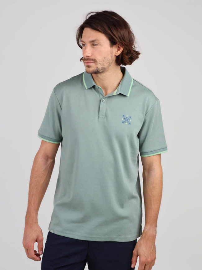 Polo manches courtes graphique nauri vert homme - Oxbow