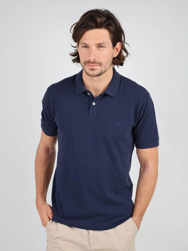 Polo manches courtes piques surteint bleu marine homme - Oxbow