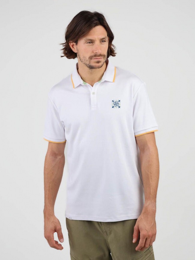 Polo manches courtes graphique nauri blanc homme - Oxbow