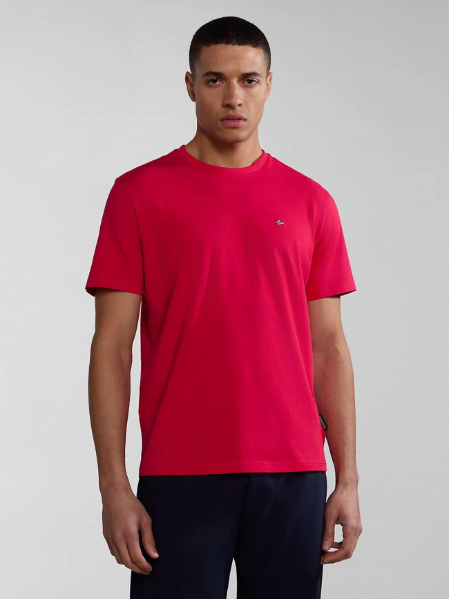 T-shirt uni logo salis rose homme - Napapijri