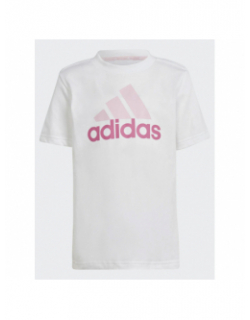 Ensemble short t-shirt logo blanc rose fille - Adidas