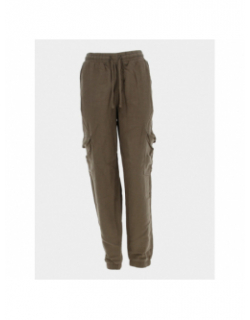 Pantalon cargo en lin maya kaki femme - Teddy Smith