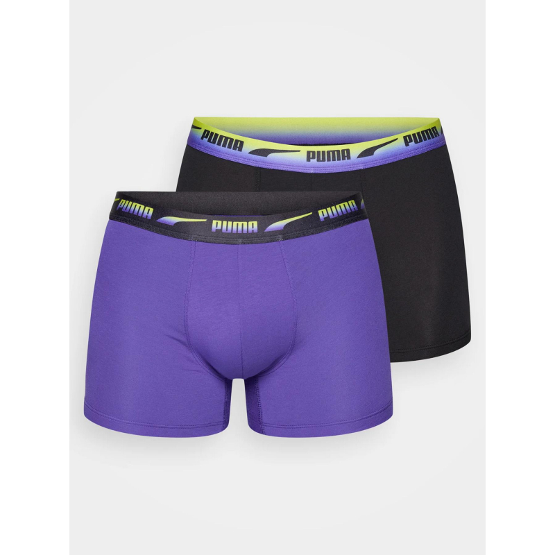 Pack 2 boxers gradient waistband noir et violet homme - Puma