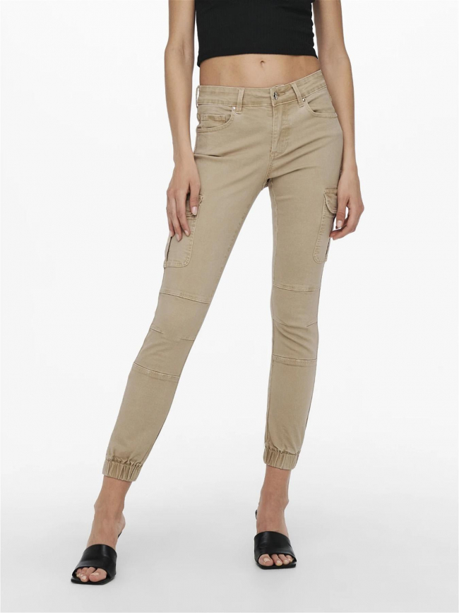 Pantalon cargo missouri regular beige femme - Only