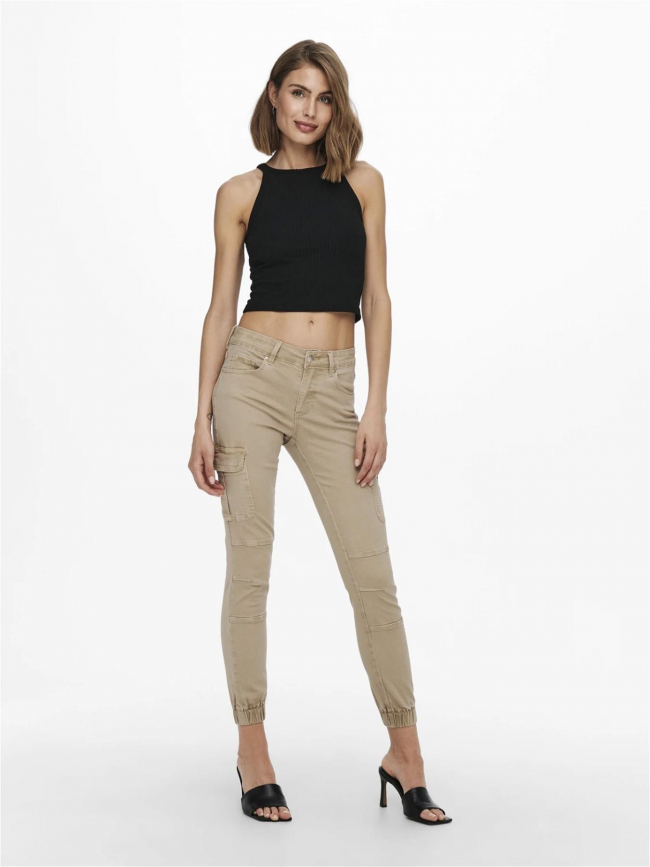 Pantalon cargo missouri regular beige femme - Only