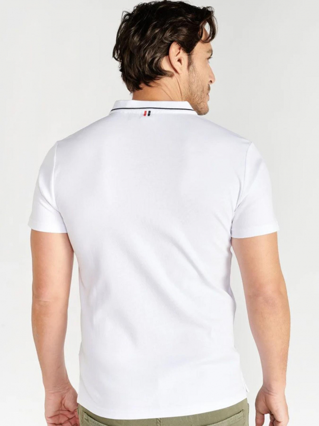 Polo uni logo aron blanc homme - Le Temps Des Cerises