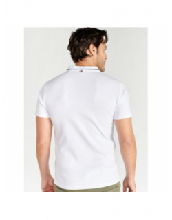 Polo uni logo aron blanc homme - Le Temps Des Cerises