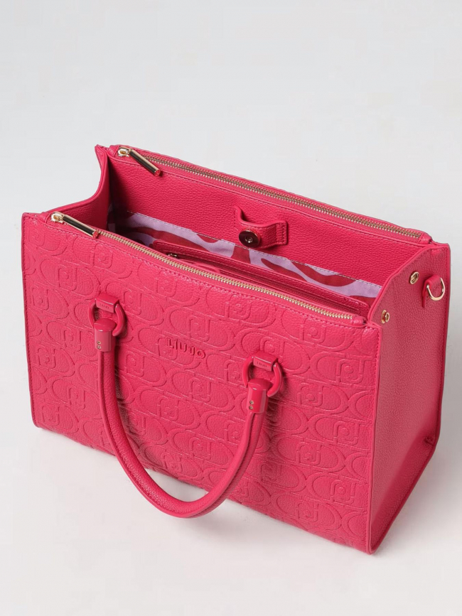 Sac à main ecs satchel double zip rose femme - Lui Jo