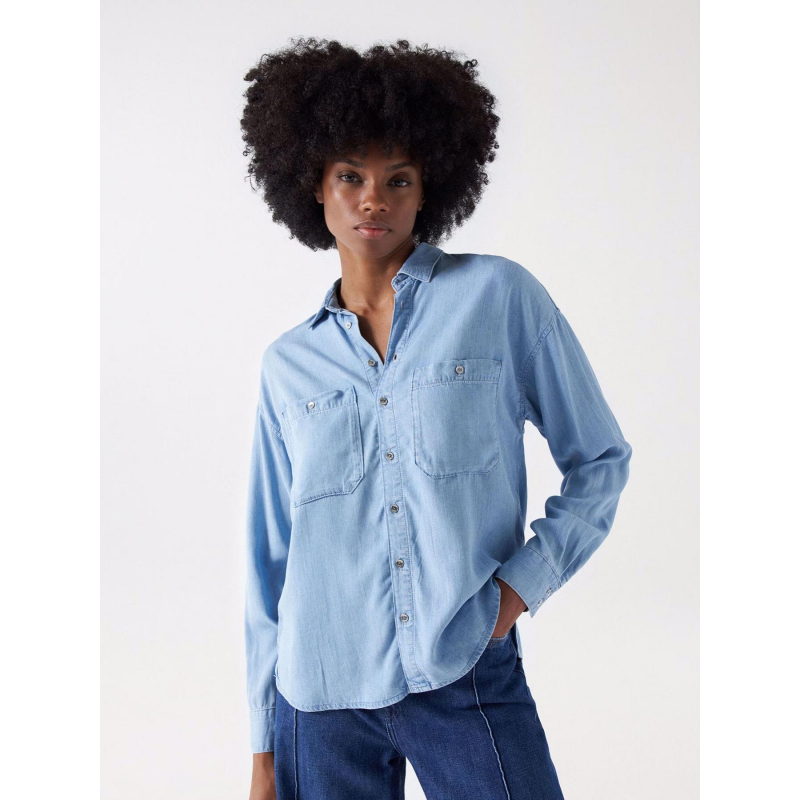 Chemise denim in lightweight bleu femme - Salsa