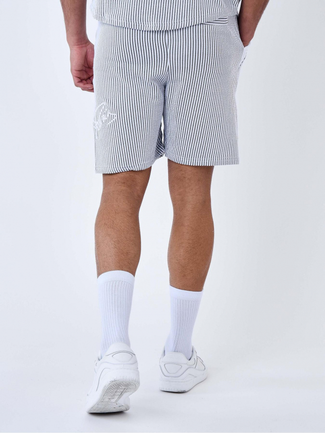 Short jogging rayé gris blanc homme - Project X Paris