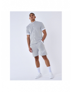 Short jogging rayé gris blanc homme - Project X Paris