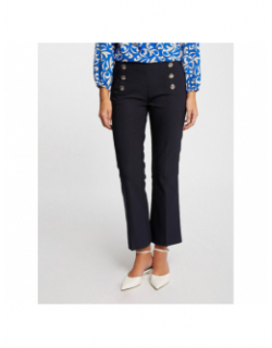 Pantalon droit taca bleu marine femme - Morgan