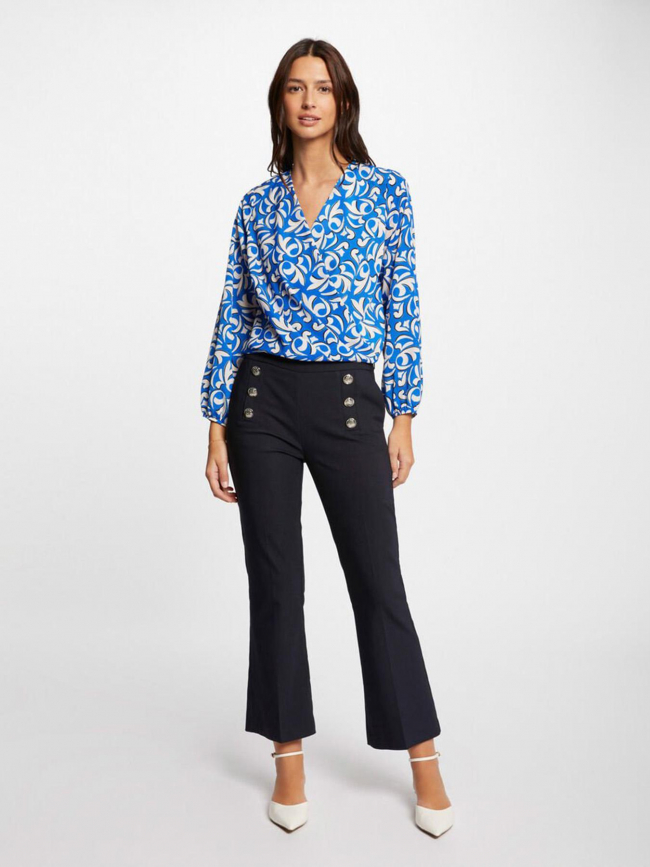 Pantalon droit taca bleu marine femme - Morgan