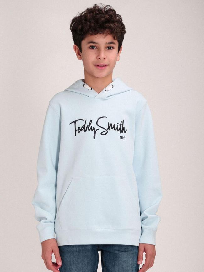 Sweat evry hoody bleu ciel garçon - Teddy Smith