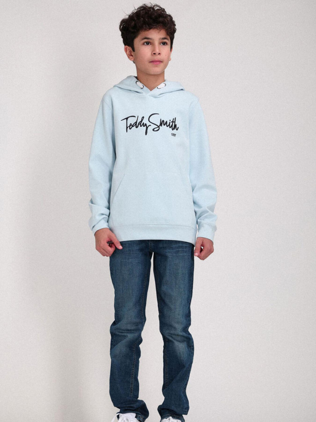 Sweat evry hoody bleu ciel garçon - Teddy Smith